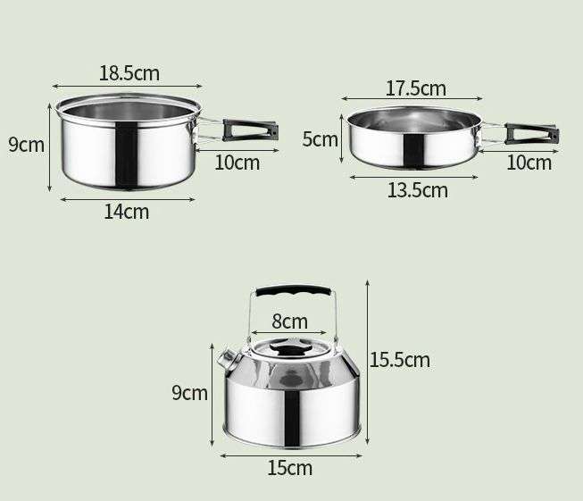 Premium Stainless Steel Camping Cookware Set