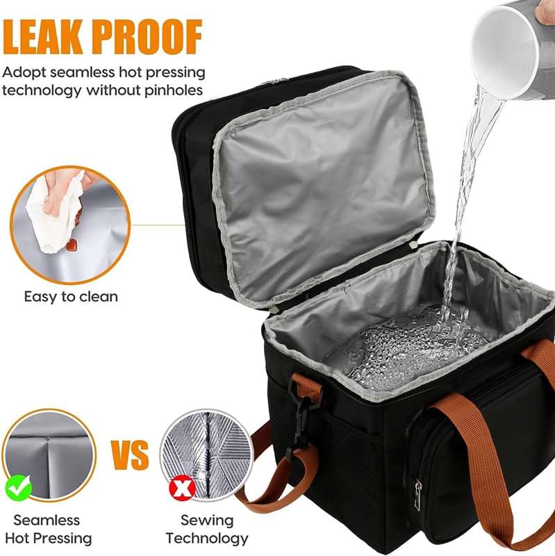 Double Compartment Lunch Cooler Bag with Strap