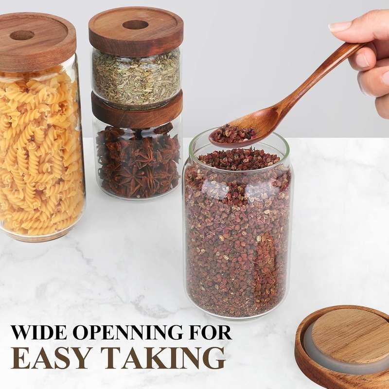 Glass Canisters Set of 4 - Airtight Kitchen Storage Jars