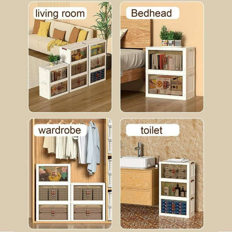 Multipurpose Collapsible Storage Cabinet  3-Tier