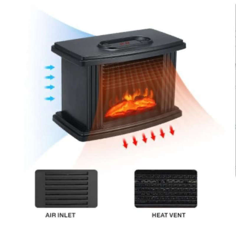 Fireplace Heater with Remote  Simulated Flame Type-1