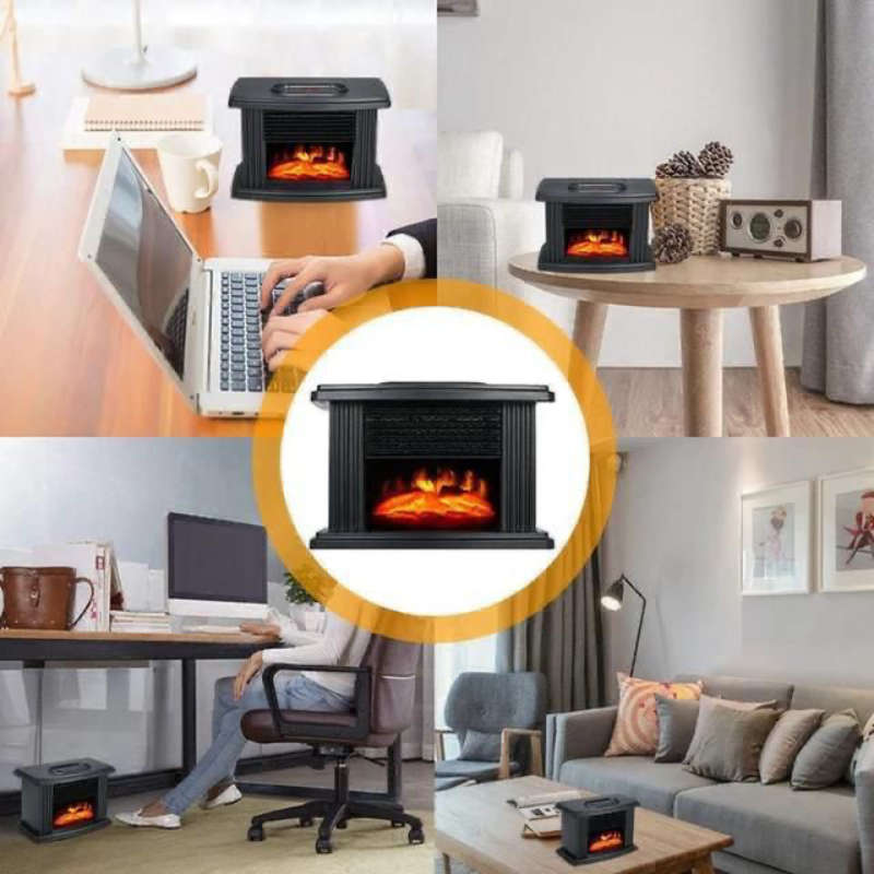 Fireplace Heater with Remote  Simulated Flame Type-1