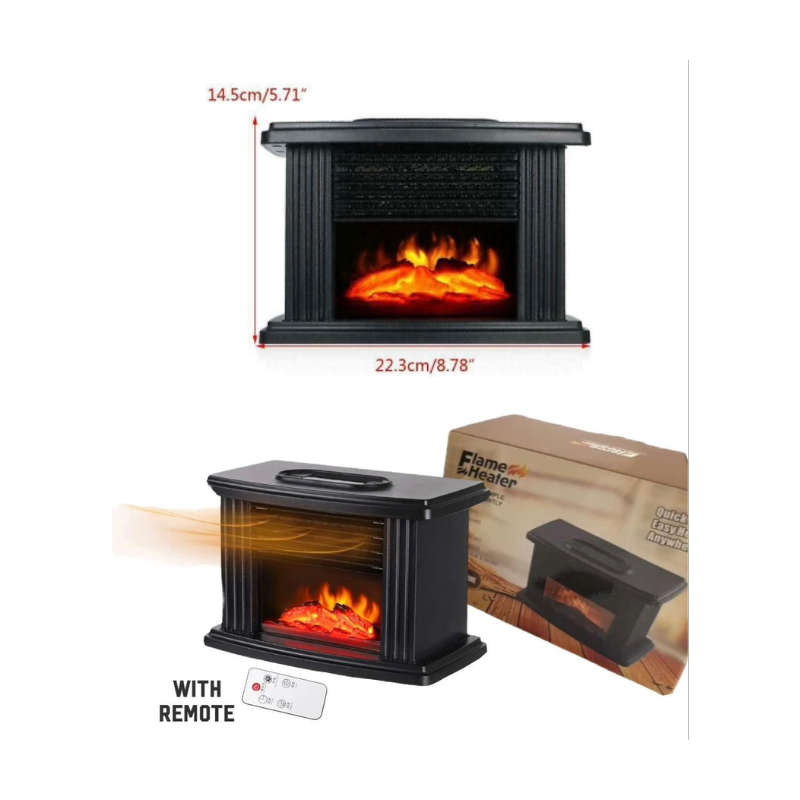 Fireplace Heater with Remote  Simulated Flame Type-1