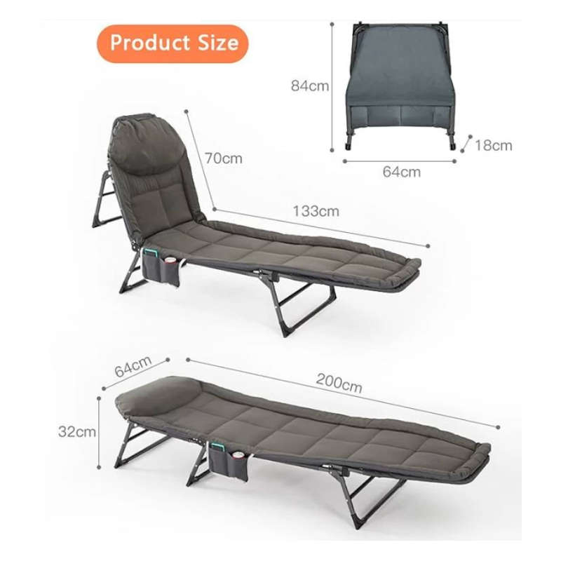 Foldable Camping Bed Stretcher with Pad and Pillow