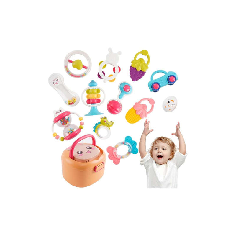 12-Piece Baby Rattles & Teethers Set  Sensory Toys for 012 Months