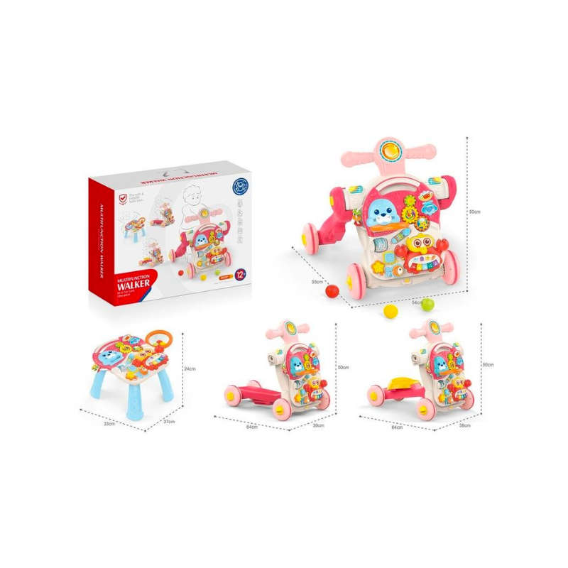 4-in-1 Multi-Functional Baby Walker with Interactive Study Table