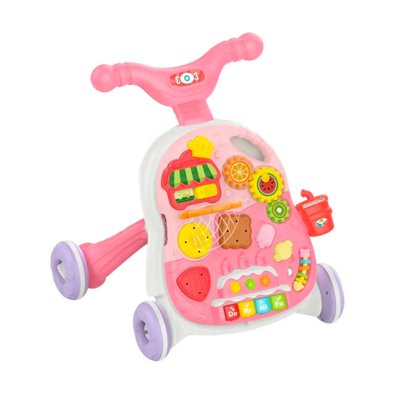 2-in-1 Baby Learning Music Walker with Activity Table
