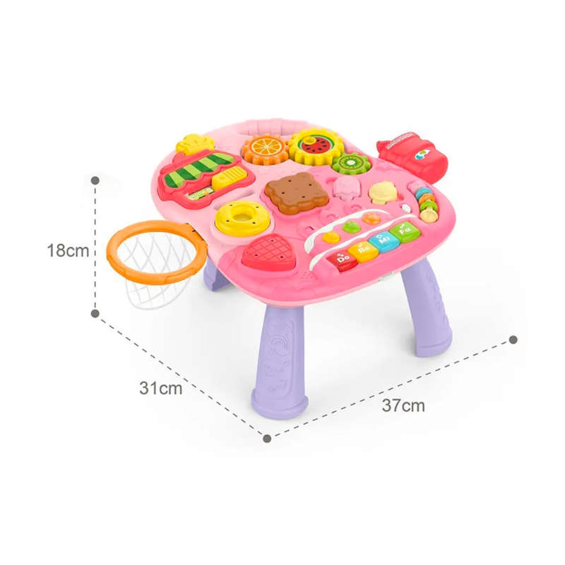 2-in-1 Baby Learning Music Walker with Activity Table