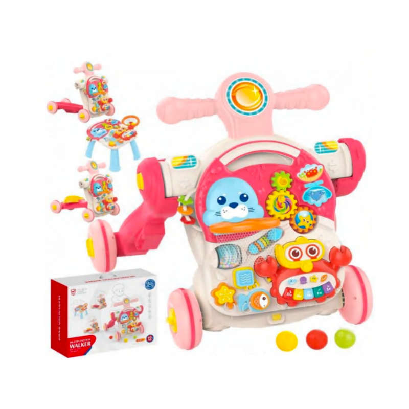 4-in-1 Multi-Functional Baby Walker with Interactive Study Table