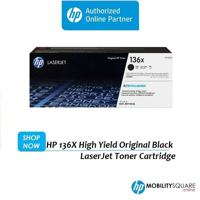 HP 136X Black Original High Yield Toner Cartridge - W1360X