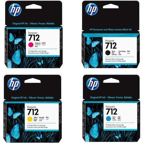HP 712 Original  Value Park - 38ml Black 1 x of Each 29ml Colours cartridges