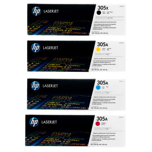 HP 305X 305A SET | CE410X, CE411A, CE412A, CE413A | Original HP Toner Cartridge