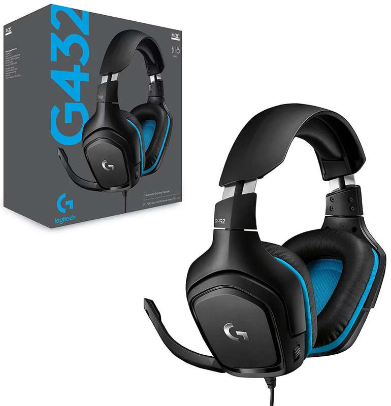 Logitech G432 7.1 Surround Wired Gaming Headset - Black