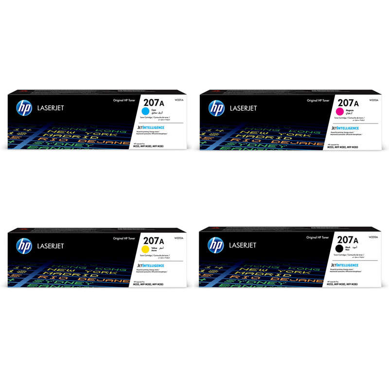 HP 207A Black/Cyan/Magenta/Yellow Standard Yield Toner Cartridge, 4/Pack - Genuine