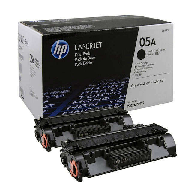 CE505D | HP 05A | Original HP Dual Pack Toner Cartridges  Black