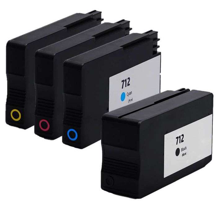 HP 712 Original  Value Park - 38ml Black 1 x of Each 29ml Colours cartridges