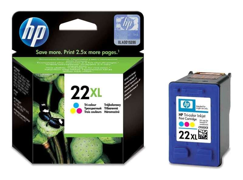 HP 22XL (C9352CE) Original Tri-Colour Ink Cartridge