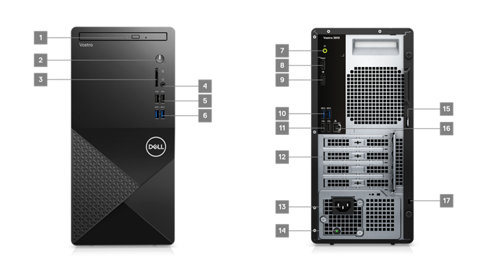 Dell Vostro 3910 MT Desktop - Core i5, 4GB RAM, 1TB - New