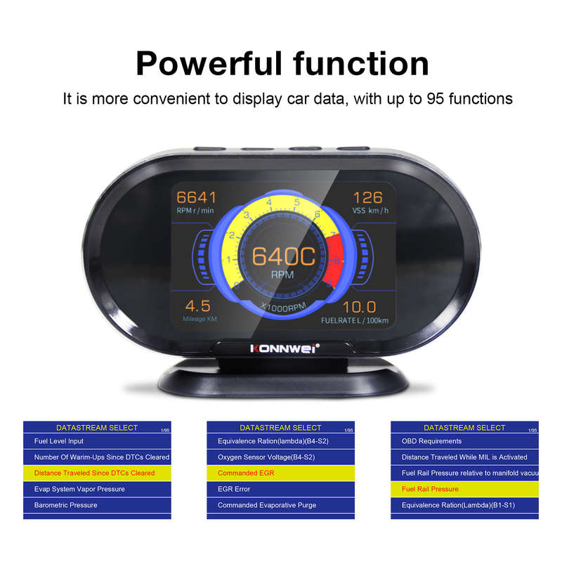 KONNWEI KW206 Auto On-board Computer Gauge + OBD2 Engine Scanner
