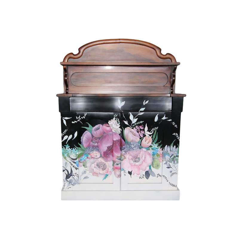 Mahogany Floral Victorian Chiffonier