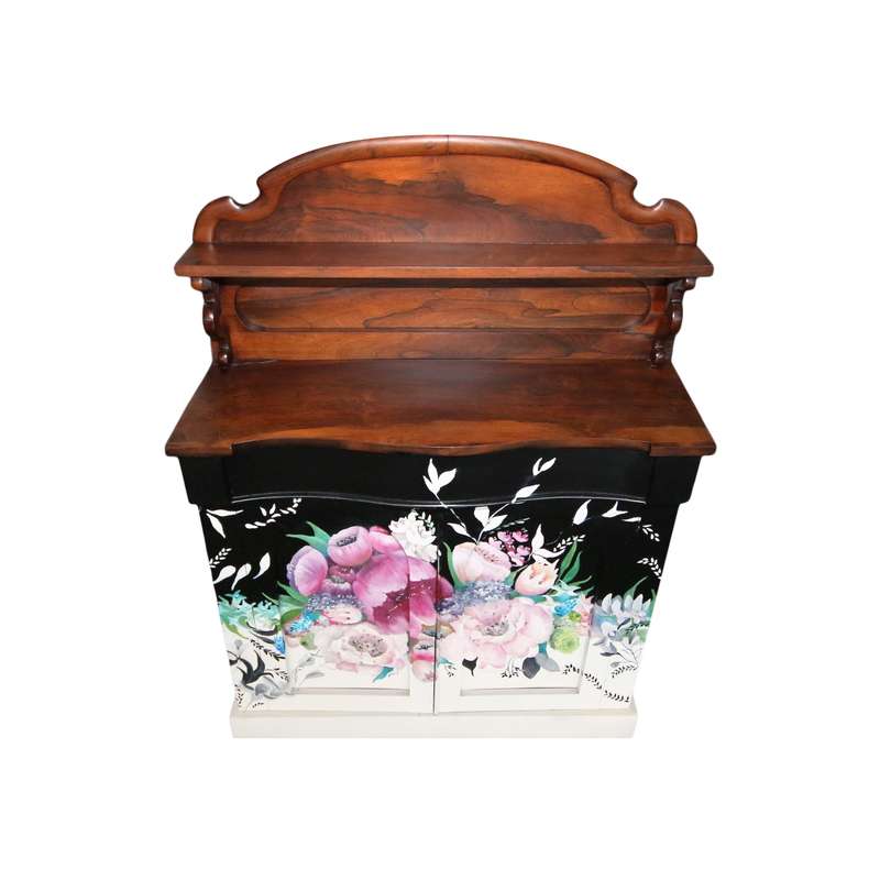 Mahogany Floral Victorian Chiffonier