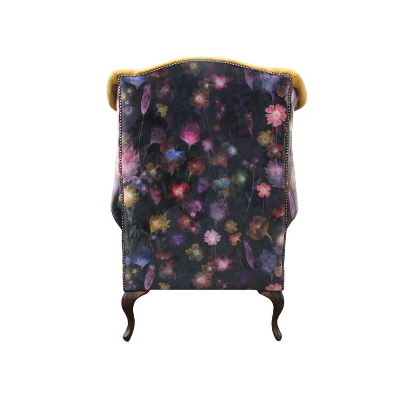 Floral Chippendale style Wingback Chair