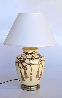 Rope Tassle Lamp Off White Shade