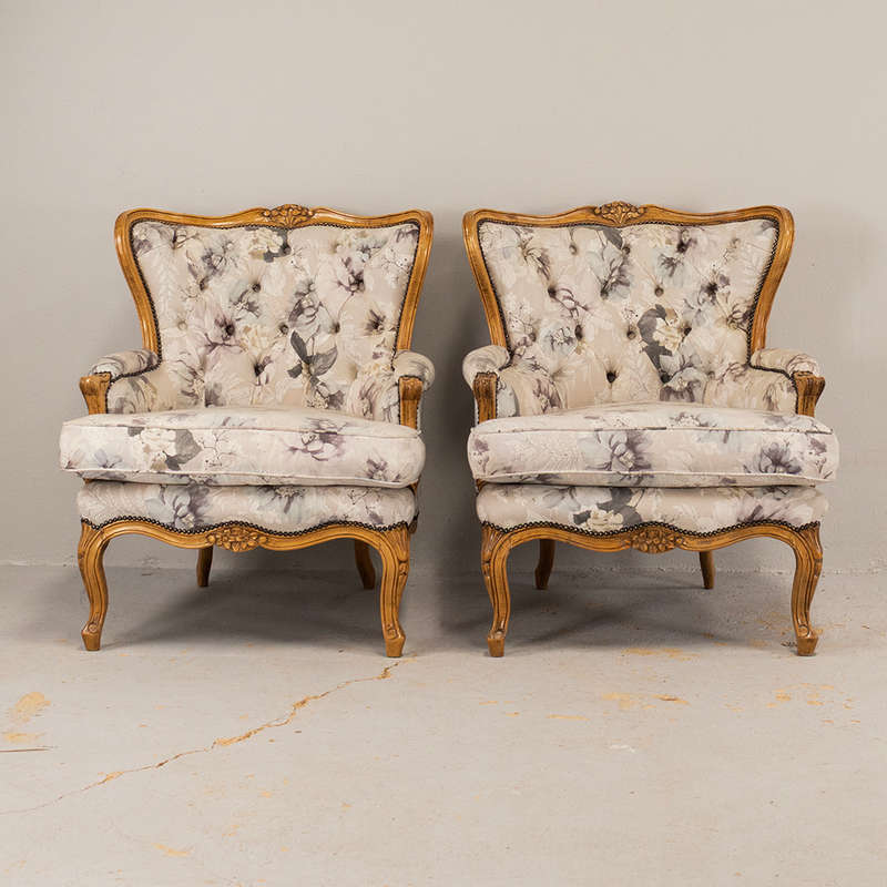 Walnut Victorian Armchairs