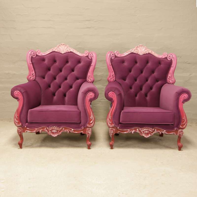 Victorian Chairs Purple Floral