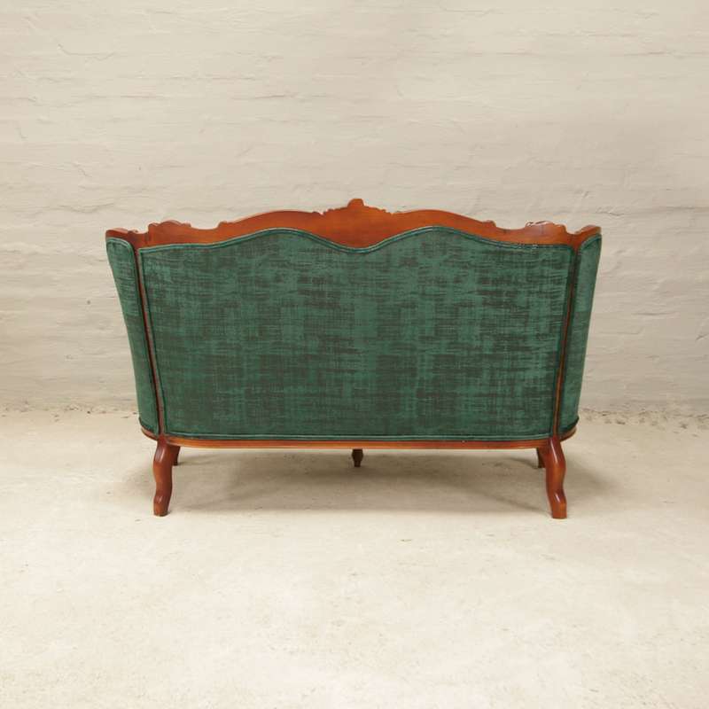 Antique French Carved Sofa in Bright Florals