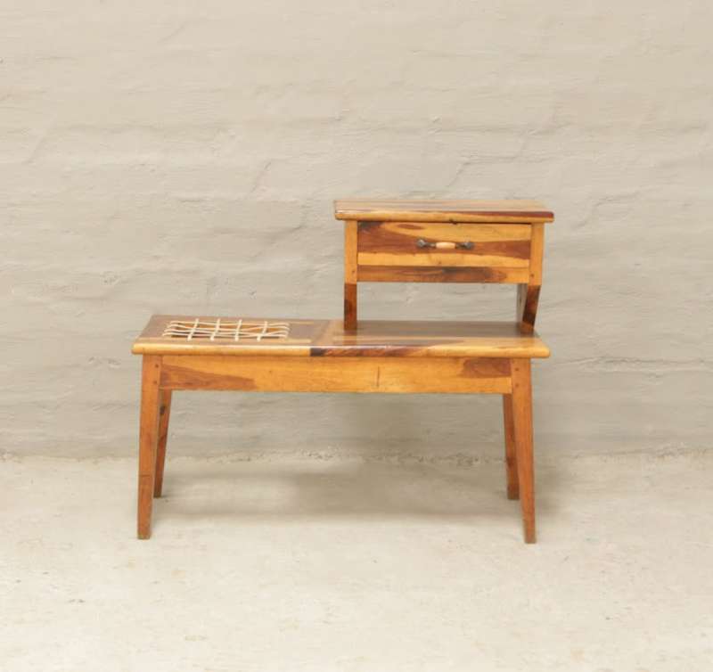 Vintage Kiaat Telephone Table