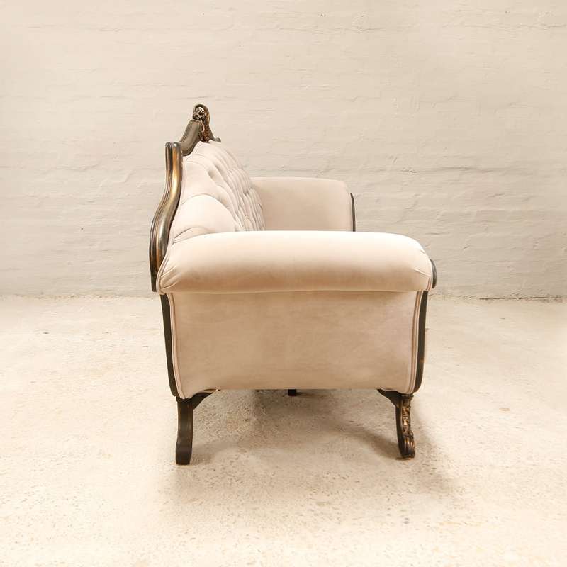 Victorian carved 3 Seater Sofa with velvet