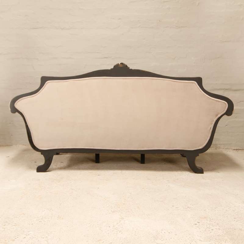 Victorian carved 3 Seater Sofa with velvet
