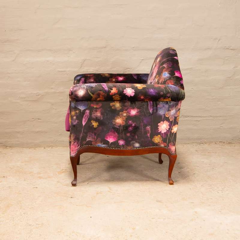 Queen Anne Floral Arm Chairs