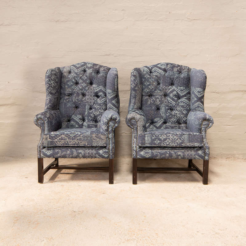 Large Chippendale Wingbacks
