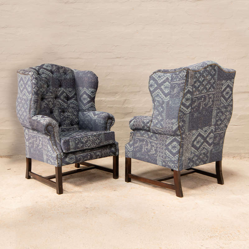 Large Chippendale Wingbacks