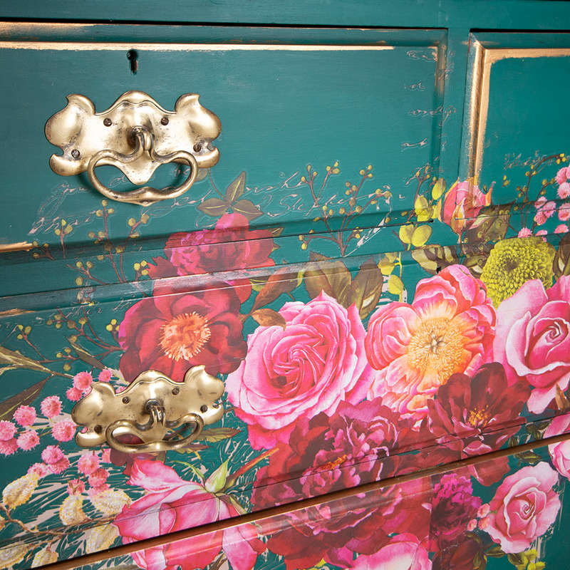 Green Floral Dressing Table