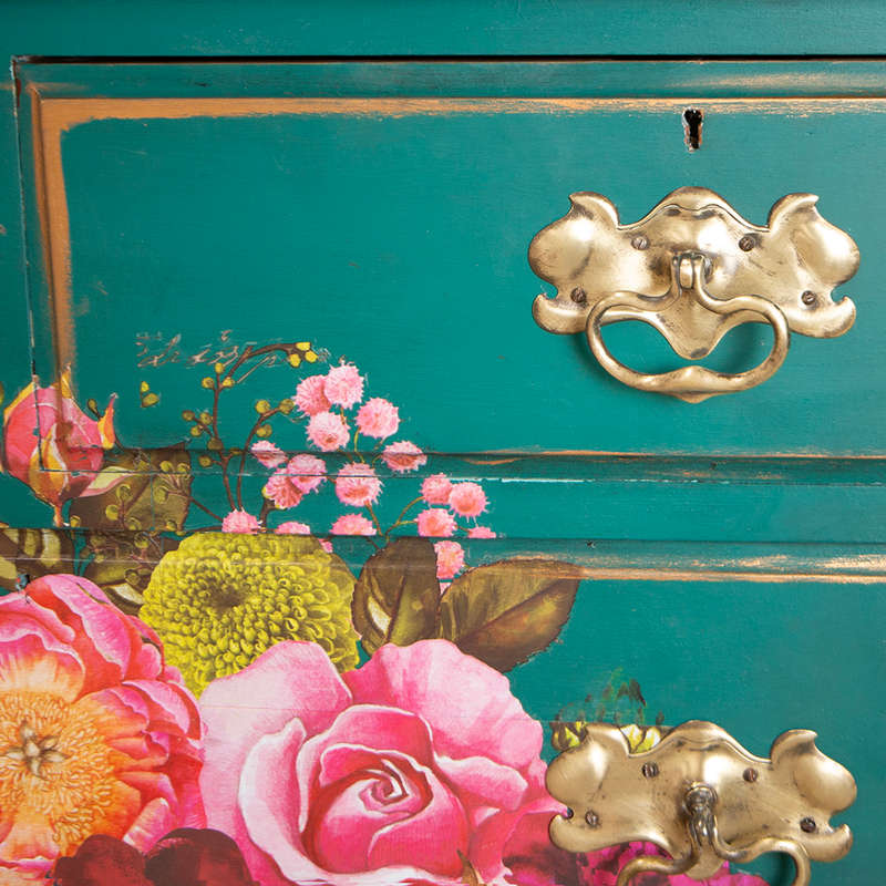 Green Floral Dressing Table
