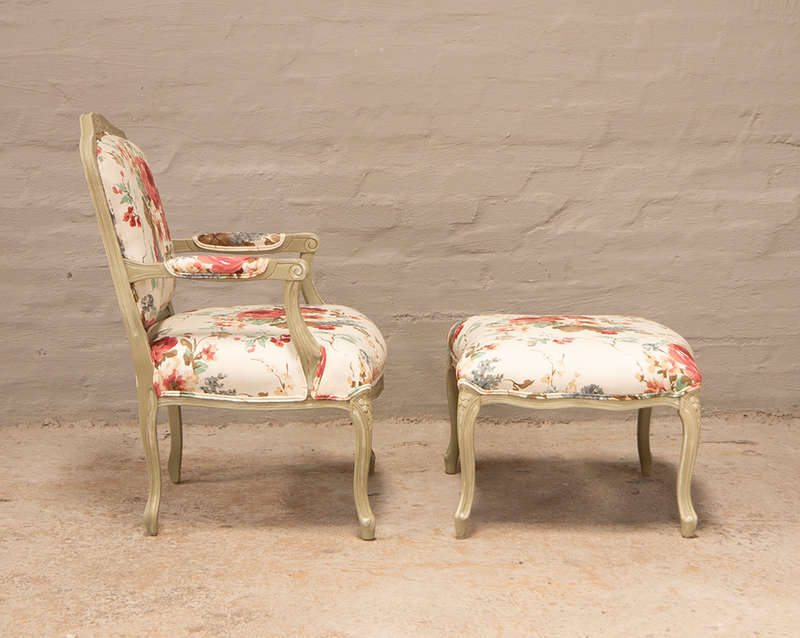 French Chair with Ottoman