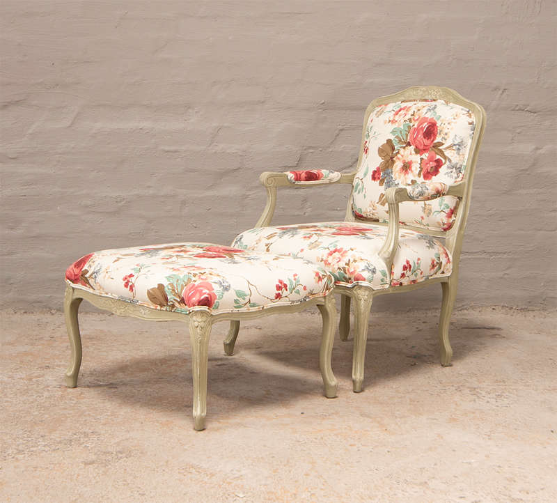 French Chair with Ottoman