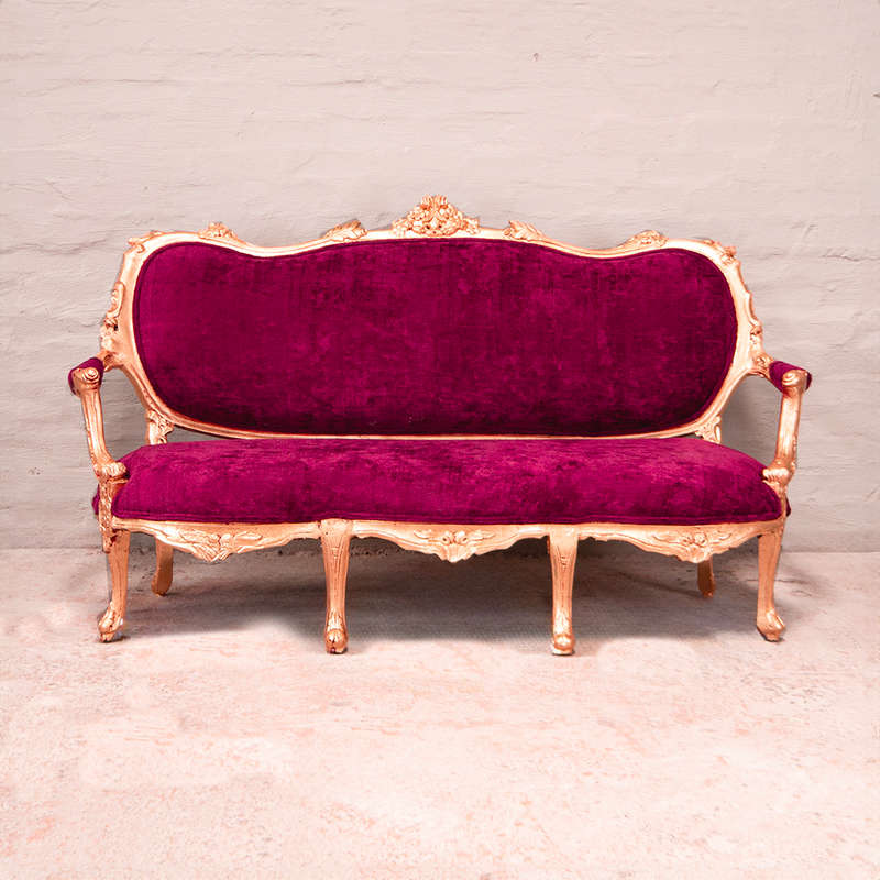Pink Velvet Settee