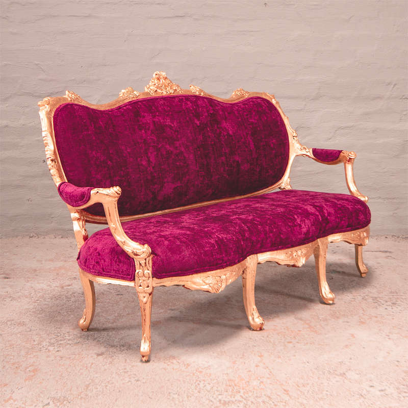 Pink Velvet Settee