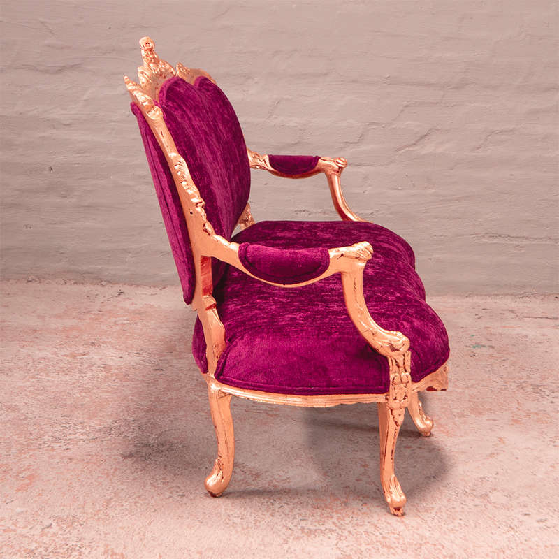 Pink Velvet Settee