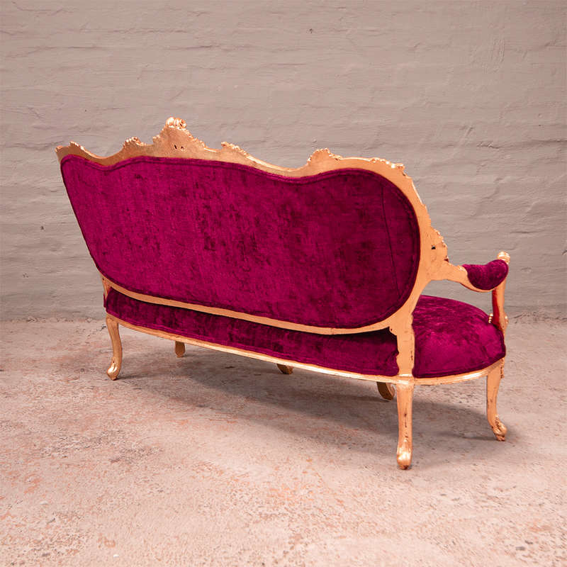 Pink Velvet Settee