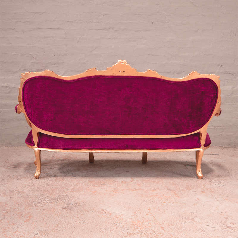 Pink Velvet Settee