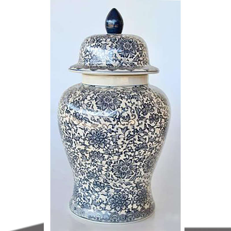 Blue Design Ginger Jar