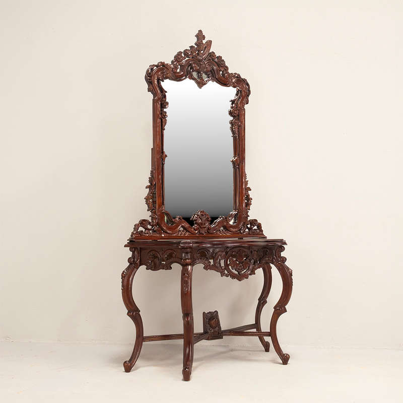 Carved Console with Mirror