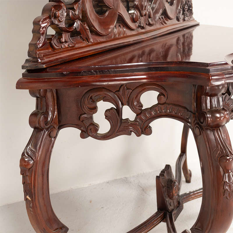 Carved Console with Mirror