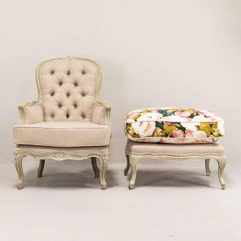 French style Chair with Footstool