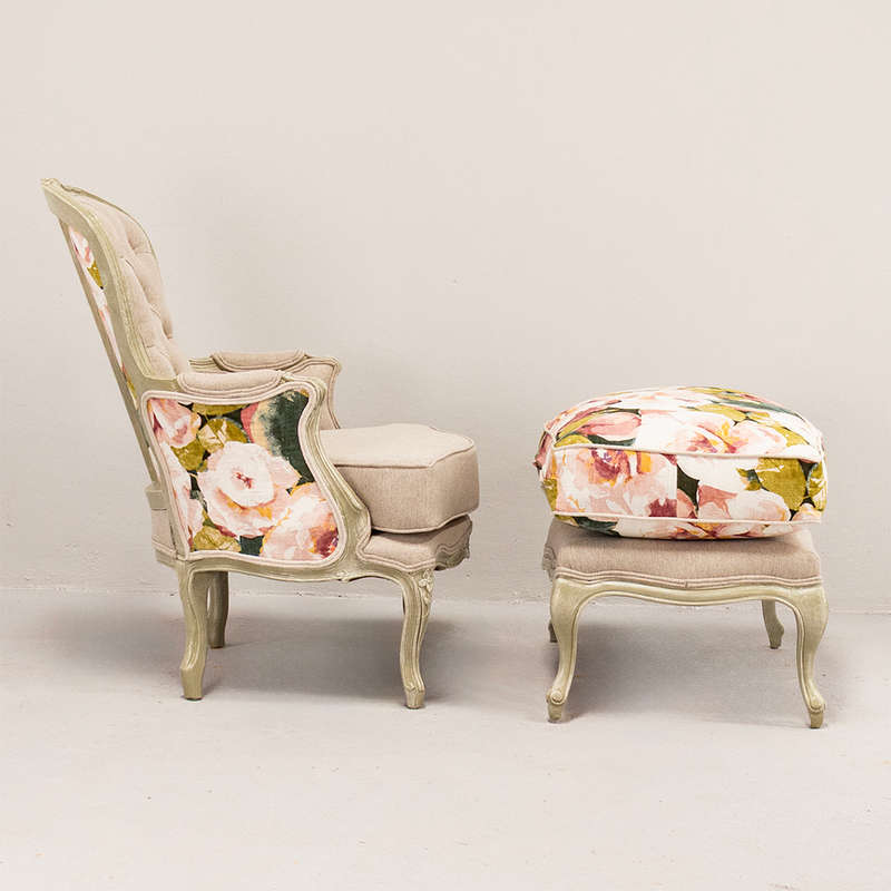French style Chair with Footstool